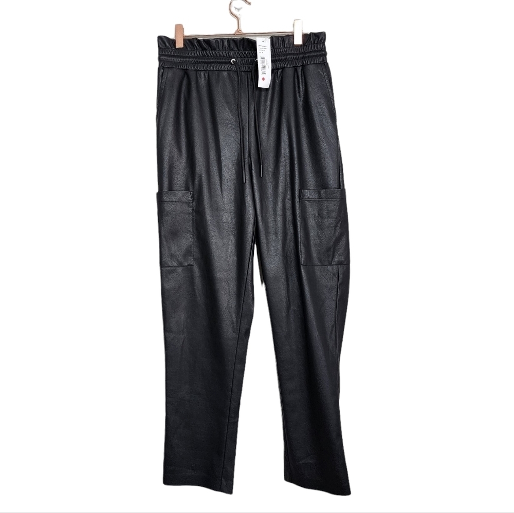 N:PHILANTHROPY Morena Vegan Leather Paperbag‎ Tie Waist Pants Black M NWT